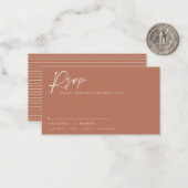 の結婚スクリプモダントterracotta rsvp ノートカード (正面/裏面インサイチュ)