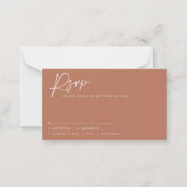 の結婚スクリプモダントterracotta rsvp ノートカード
