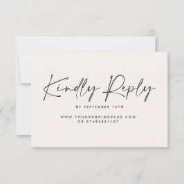 の結婚スクリプモダン白黒エレガント応答 招待状