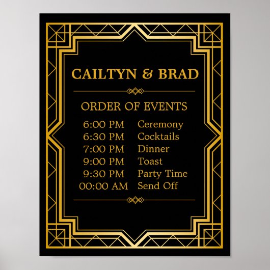 の結婚スケジュール記号 | Gatsbyアールデコ ポスター (正面)