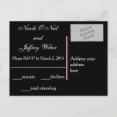 の結婚スケルトンスカルRSVP インビテーションポストカード (裏面)