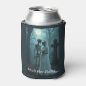 の結婚スケルトン・カップル・ヴィンテージのブラック画像 缶クーラー (缶正面)