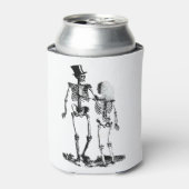 の結婚スケルトン・カップル・ヴィンテージのブラック画像 缶クーラー (缶正面)