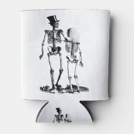 の結婚スケルトン・カップル・ヴィンテージのブラック画像 缶クーラー
