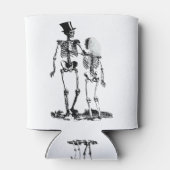 の結婚スケルトン・カップル・ヴィンテージのブラック画像 缶クーラー (裏面)