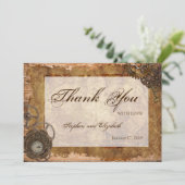 の結婚ステームパンクヴィンテージビクトリアン サンキューカード (スタンド正面)