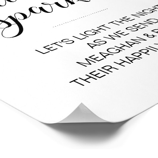 の結婚スパークラーのサインそれは輝きで始まった ポスター (角)