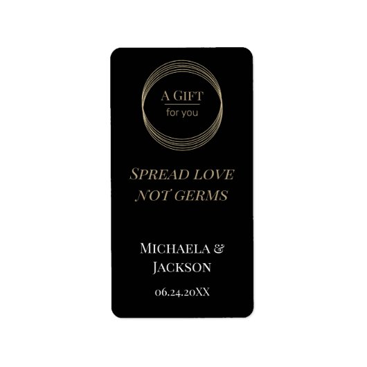の結婚スプレッド愛ではなくGermsハンドサニタイザー ラベル (正面)