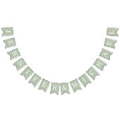 の結婚セージシンプルグリーン花嫁と花婿の名前 バンティングフラッグ (全)