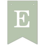 の結婚セージシンプルグリーン花嫁と花婿の名前 バンティングフラッグ (第2の旗)