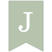 の結婚セージシンプルグリーン花嫁と花婿の名前 バンティングフラッグ (第1の旗)