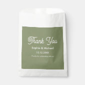 の結婚セージ緑の新郎新婦ありがとう フェイバーバッグ (正面)