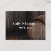 の結婚タイポグラフィウッドバレル エンクロージャーカード (裏面)