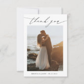 の結婚タイポグラフィ写真サンキューカード サンキューカード (正面)