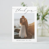 の結婚タイポグラフィ写真サンキューカード サンキューカード (スタンド正面)