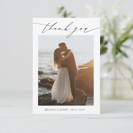 の結婚タイポグラフィ写真サンキューカード サンキューカード (スタンド正面)