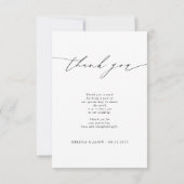 の結婚タイポグラフィ写真サンキューカード サンキューカード (裏面)