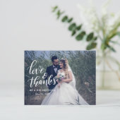 の結婚タイポグラフィ愛と感謝してい | カップルの写真 ポストカード (スタンド正面)