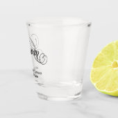 の結婚タイポグラフィ書道の花嫁パーソナライズされた ショットグラス (右)