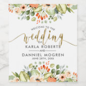 の結婚タイポグラフィ&オーチャードバン縁どチ ワインラベル (シングルラベル)