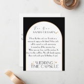 の結婚タイムカプセルカスタム金ゴールド/黒 ノートカード (正面/裏面インサイチュ)