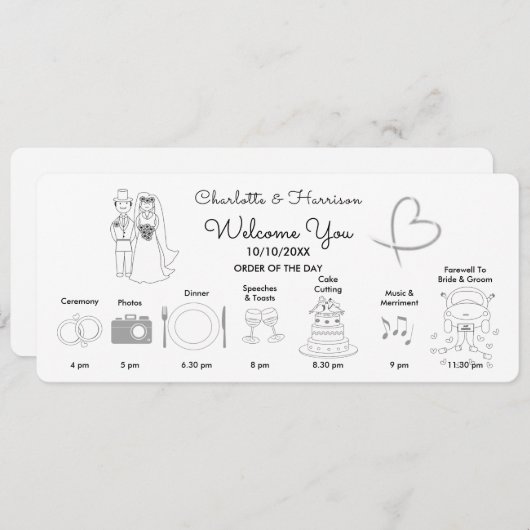 の結婚タイムラインプログラムかわいいアイコン プログラム (正面/裏面)