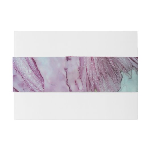 の結婚ターコイズエレガントとラベンダー 招待状ベリーバンド (裏面例)