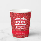 の結婚ダブル・ハピネス・フローラ背景紙 紙コップ (裏面)