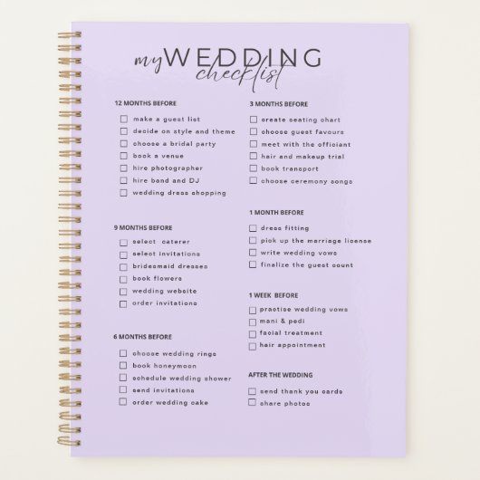 の結婚チェックリスト プランナー手帳 (正面)