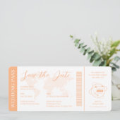 の結婚チケットパスポートオレンジ 招待状 (スタンド正面)