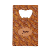 の結婚ツフェイクール革の外観 クレジットカード栓抜き (正面)