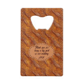 の結婚ツフェイクール革の外観 クレジットカード栓抜き (裏面)