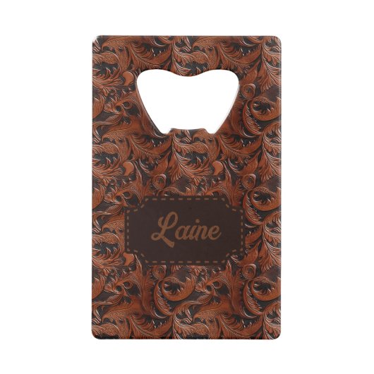 の結婚ツフェイクール革の外観 クレジットカード栓抜き (正面)