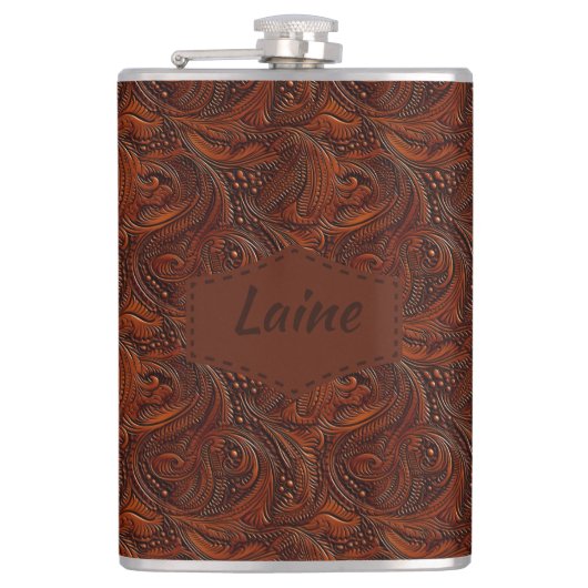 の結婚ツフェイクール革の外観 フラスク (正面)