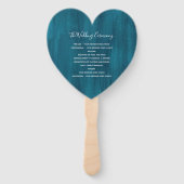 の結婚ティール(緑がかった色)アクアモダンティンテッド・アート・プログラム・ファン ハンドファン (裏面)