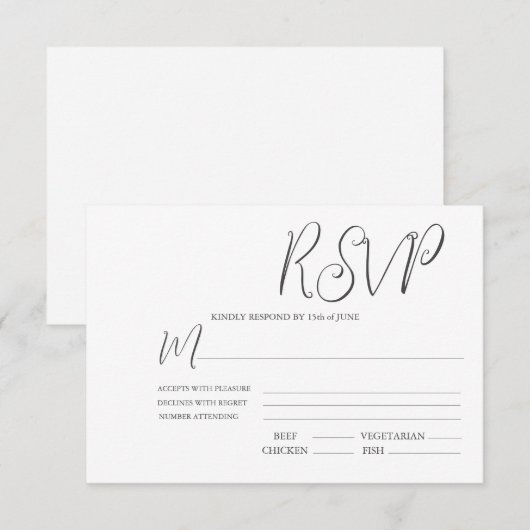 の結婚テンプレート 出欠カード (正面/裏面)