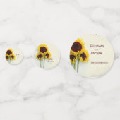 の結婚テーブルひまわりテー素朴ブル コンフェッティ (正面)