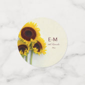 の結婚テーブルひまわりテー素朴ブル コンフェッティ (スモール正面)