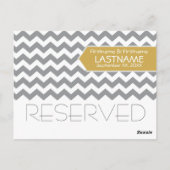 の結婚テーブル予約記号モダンChevron ポストカード (裏面)