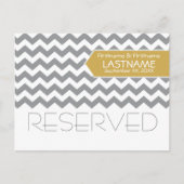 の結婚テーブル予約記号モダンChevron ポストカード (正面)