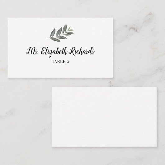 の結婚テーブル座席表と水彩分岐 プレイスカード (正面/裏面)