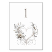の結婚テーブル数モダン花(ハート付き) テーブルナンバー (裏面)