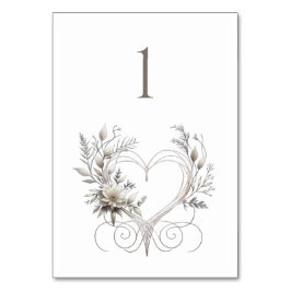 の結婚テーブル数モダン花(ハート付き) テーブルナンバー