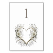の結婚テーブル数モダン花(ハート付き) テーブルナンバー (裏面)