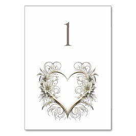 の結婚テーブル数モダン花(ハート付き) テーブルナンバー