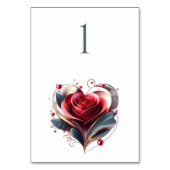 の結婚テーブル数値ハート型バラ テーブルナンバー (裏面)