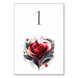 の結婚テーブル数値ハート型バラ テーブルナンバー