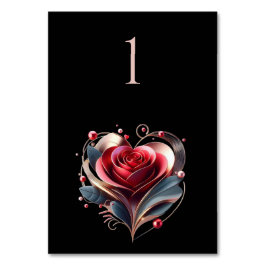 の結婚テーブル数値ハート型バラ テーブルナンバー