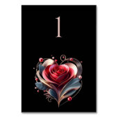 の結婚テーブル数値ハート型バラ テーブルナンバー (裏面)