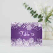 の結婚テーブル番号きらめく紫 ポストカード (スタンド正面)